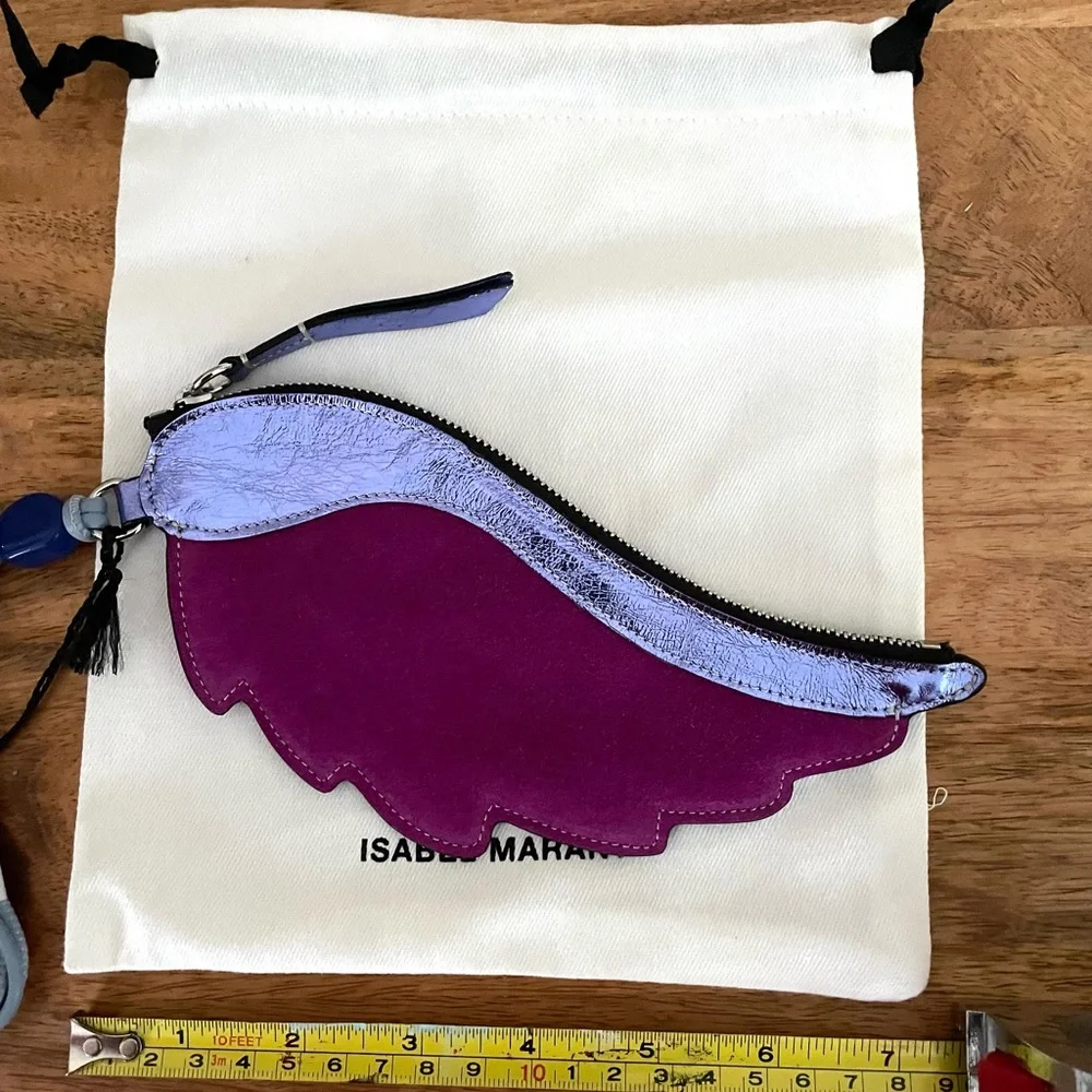 Isabel Marant Kanat pouch purple angel wing small purse new with tags dust bag - Picture 6 of 8